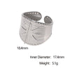 Wholesale Women's Simple Starshaped Stainless Steel Goldplated Open Ring Hand Jewelry