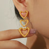 Wholesale Women's Simple Steel Goldplated Heartshaped Earrings Jewelry