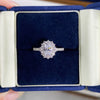 Wholesale Women's Simple 925 Sterling Silver Geometric Snowflake Diamond Ring With Electroplating