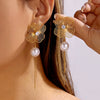 Wholesale Women's Simple Style Flowershaped Stainless Steel Electroplated Earrings
