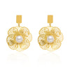 Wholesale Women's Simple Style Flowershaped Stainless Steel Electroplated Earrings