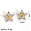 Wholesale Women's Simple Style Geometric Fivepointed Star Stainless Steel 18K Goldplated Earrings