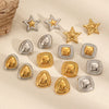 Wholesale Women's Simple Style Geometric Fivepointed Star Stainless Steel 18K Goldplated Earrings