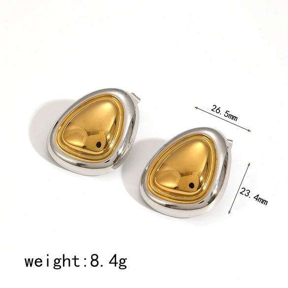 Wholesale Women's Simple Style Geometric Fivepointed Star Stainless Steel 18K Goldplated Earrings