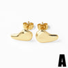 Wholesale Women's Simple Style Heartshaped Copper Earrings With Electroplating
