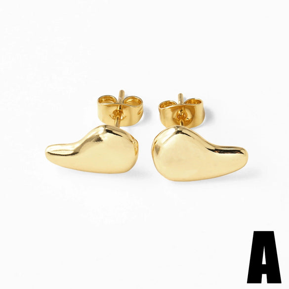 Wholesale Women's Simple Style Heartshaped Copper Earrings With Electroplating