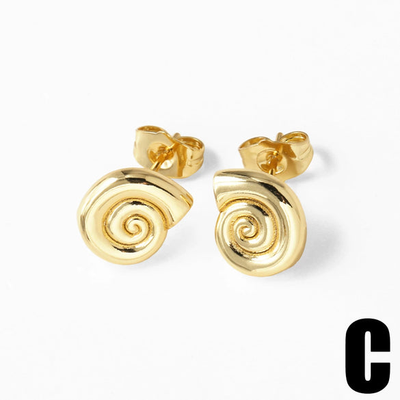 Wholesale Women's Simple Style Heartshaped Copper Earrings With Electroplating