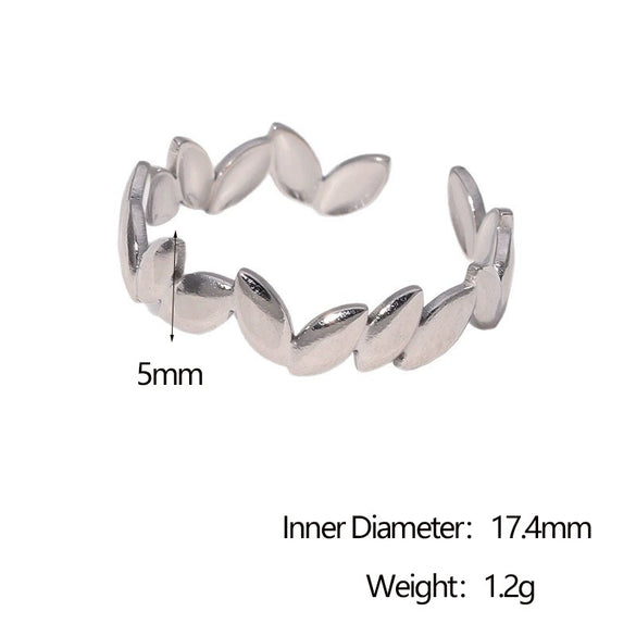 Wholesale Women's Simple Style Stainless Steel Electroplated Flower Shape Open Ring Hand Jewelry