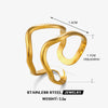 Wholesale Women's Simple Style Stainless Steel Irregular Opening Ring With Geometric Design And Electroplating Treatment