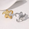 Wholesale Women's Simple Style Stainless Steel Starfish Electroplated Ring