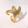 Wholesale Women's Simple Style Stainless Steel Starfish Electroplated Ring