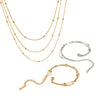 Wholesale Women's Simple Three Layer Clip Bead Chain Necklace Stainless Steel Titanium Steel Geometric Style Electroplated