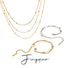 Wholesale Women's Simple Three Layer Clip Bead Chain Necklace Stainless Steel Titanium Steel Geometric Style Electroplated
