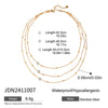 Wholesale Women's Simple Three Layer Clip Bead Chain Necklace Stainless Steel Titanium Steel Geometric Style Electroplated
