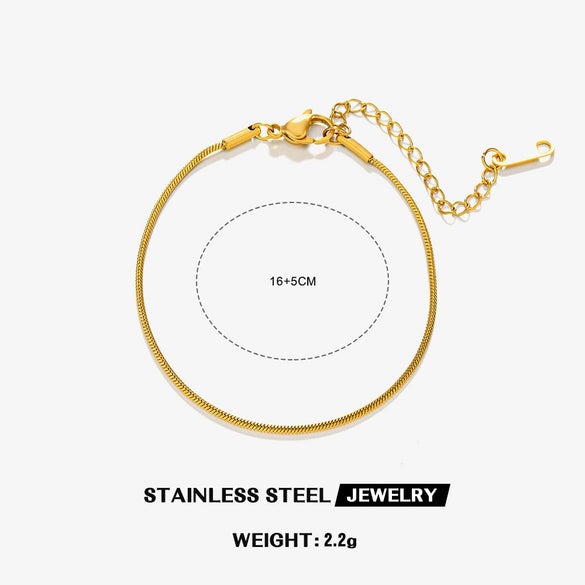 Wholesale Women's Simple Titanium Steel Bracelet With Geometric Pattern And 18K Goldplated Electroplating