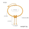 Wholesale Women's Simple Titanium Steel Gold Plated Butterfly Tassel Anklet With Animal And Zodiac Patterns