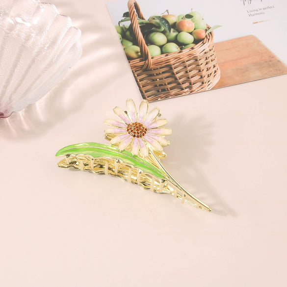 Wholesale Women's Simple Tulip Alloy Hair Clips With Electroplating Treatment