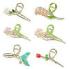 Wholesale Women's Simple Tulip Alloy Hair Clips With Electroplating Treatment