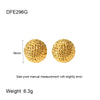 Wholesale Women's Simple Versatile Goldplated Stainless Steel Semicircle Geometric Diamond Cut Earrings