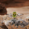 Wholesale Women's Simple Versatile S925 Sterling Silver Geometric Gemstone Ring Set With Natural Topaz Garnet Diopside Peridot