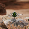 Wholesale Women's Simple Versatile S925 Sterling Silver Geometric Gemstone Ring Set With Natural Topaz Garnet Diopside Peridot