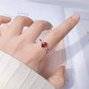 Wholesale Women's Simple Versatile S925 Sterling Silver Geometric Gemstone Ring Set With Natural Topaz Garnet Diopside Peridot
