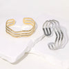 Wholesale Women's Simple Wavy Stainless Steel Bracelet With 18K Gold Plated Electroplating In Geometric Style