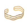 Wholesale Women's Simple Wavy Stainless Steel Bracelet With 18K Gold Plated Electroplating In Geometric Style