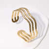 Wholesale Women's Simple Wavy Stainless Steel Bracelet With 18K Gold Plated Electroplating In Geometric Style