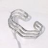 Wholesale Women's Simple Wavy Stainless Steel Bracelet With 18K Gold Plated Electroplating In Geometric Style