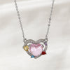 Wholesale Women's Single Diamond Heart Shaped Clavicle Necklace In Copper With Electroplating