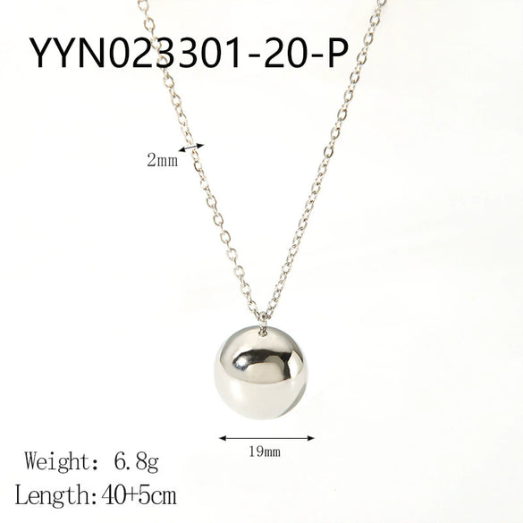Wholesale Women's Small Ball Stainless Steel Necklace With Geometric Design 18K Gold Plated By Vacuum Real Gold Electroplating In Pvd Furnace