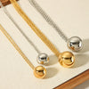 Wholesale Women's Small Ball Stainless Steel Necklace With Geometric Design 18K Gold Plated By Vacuum Real Gold Electroplating In Pvd Furnace