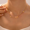 Wholesale Women's Small Flower Clavicle Chain Titanium Steel With 18K Gold Plated Electroplating Geometric Design