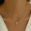 Wholesale Women's Small Fragrance Style Titanium Steel Electroplated Heart Shape Pendant Clavicle Chain