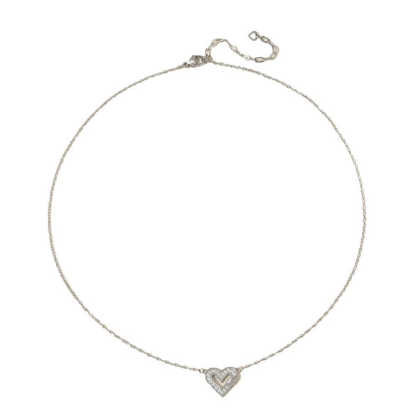 Wholesale Women's Small Fragrance Style Titanium Steel Electroplated Heart Shape Pendant Clavicle Chain