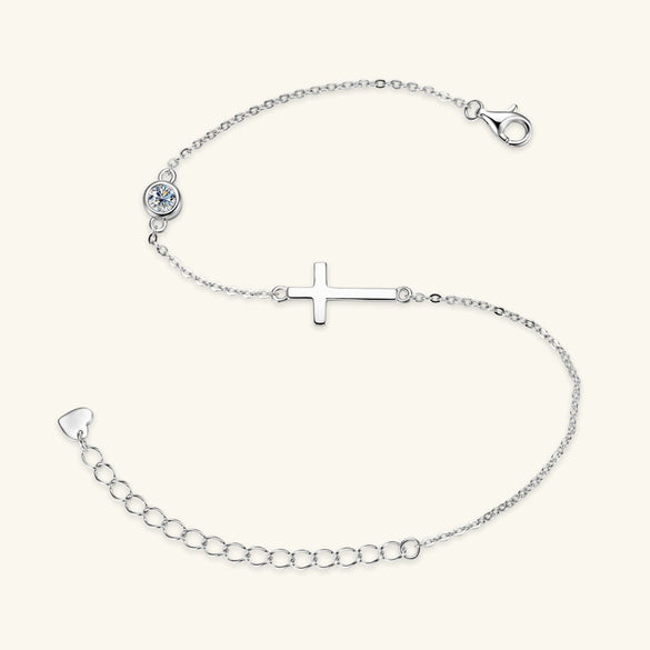 Wholesale Women's Small Fresh Geometric Moissanite 925 Sterling Silver Bracelet With Electroplating