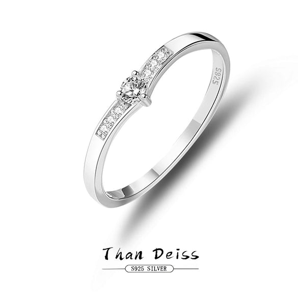 Wholesale Women's Small Fresh Geometric S925 Sterling Silver Ring With Electroplating