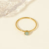 Wholesale Women's Small Fresh Geometric Titanium Steel Electroplated Ring With Agate Cat's Eye Stone