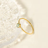 Wholesale Women's Small Fresh Geometric Titanium Steel Electroplated Ring With Agate Cat's Eye Stone
