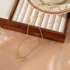 Wholesale Women's Small Fresh Style Zircon Pendant Stainless Steel Necklace With 18K Gold Bead Chain And Electroplating Treatment
