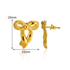 Wholesale Women's Smooth Bow Earrings Stainless Steel 18K Gold Electroplated