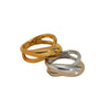 Wholesale Women's Smooth Cross Large Arc Geometric 316 Stainless Steel Ring With Electroplating Treatment