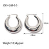 Wholesale Women's Smooth Hollow Hoop Earrings Stainless Steel Geometric Electroplated