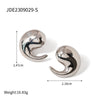 Wholesale Women's Smooth Hollow Hoop Earrings Stainless Steel Geometric Electroplated