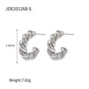 Wholesale Women's Smooth Hollow Hoop Earrings Stainless Steel Geometric Electroplated