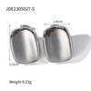 Wholesale Women's Smooth Hollow Hoop Earrings Stainless Steel Geometric Electroplated