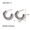 Wholesale Women's Smooth Hollow Hoop Earrings Stainless Steel Geometric Electroplated
