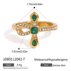 Wholesale Women's Snake Cross Geometric Ring Stainless Steel Electroplated Jewelry
