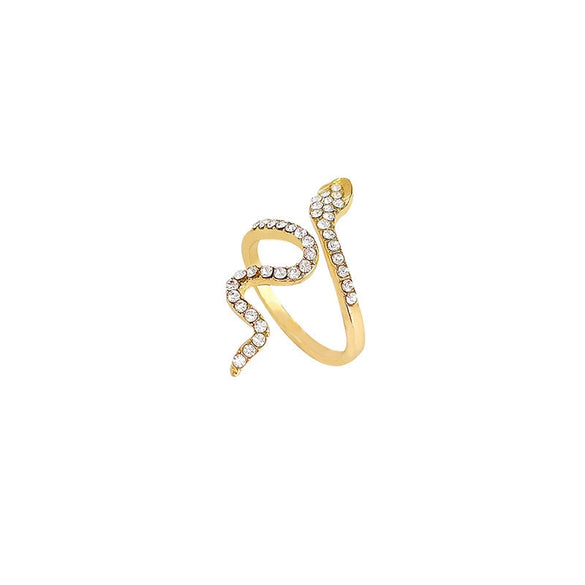 Wholesale Women's Snakeshaped Ring Titanium Steel Animal Zodiac Electroplated